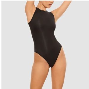 SKIMS Body Basics Crew Neck Bodysuit, Onyx NTW